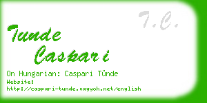 tunde caspari business card
